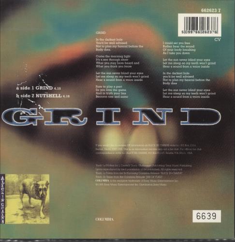 Alice In Chains Grind - Green Vinyl 7" vinyl single (7 inch record / 45) UK AIC07GR77627
