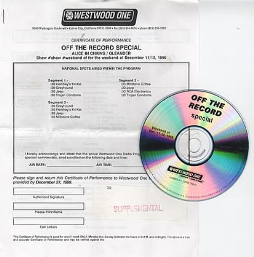 Alice In Chains Off The Record Special CD album (CDLP) US AICCDOF273508