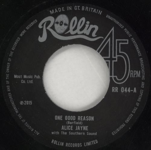 Alice Jayne One Good Reason 7" vinyl single (7 inch record / 45) UK 8L307ON851656