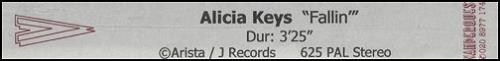 Alicia Keys Fallin' video (VHS or PAL or NTSC) UK AKYVIFA201754