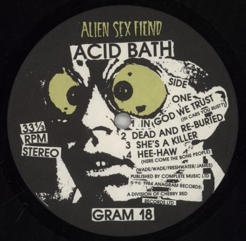 Alien Sex Fiend Acid Bath - VG + Press Release vinyl LP album (LP record) UK ASFLPAC862532