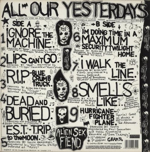 Alien Sex Fiend All Our Yesterdays vinyl LP album (LP record) UK ASFLPAL98812