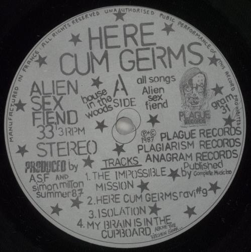 Alien Sex Fiend Here Cum Germs vinyl LP album (LP record) UK ASFLPHE367407