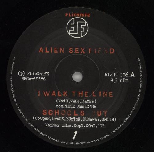 Alien Sex Fiend I Walk The Line 12" vinyl single (12 inch record / Maxi-single) UK ASF12IW392992
