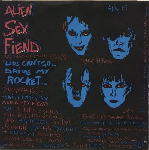 Alien Sex Fiend Lips Can't Go 7" vinyl single (7 inch record / 45) French ASF07LI378353