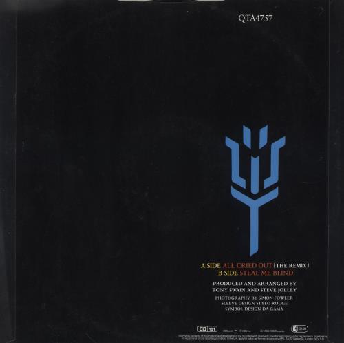 Alison Moyet All Cried Out 12" vinyl single (12 inch record / Maxi-single) UK MOY12AL42882