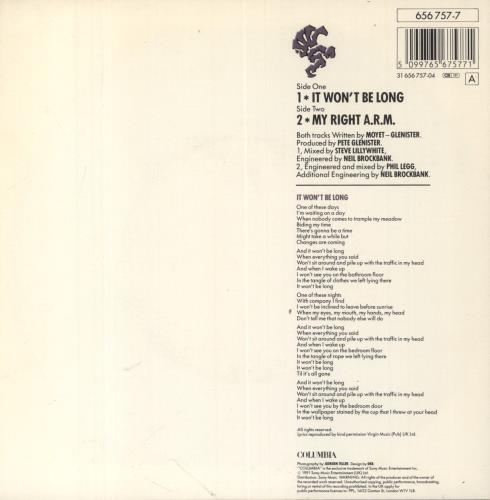 Alison Moyet It Won't Be Long 7" vinyl single (7 inch record / 45) UK MOY07IT49346