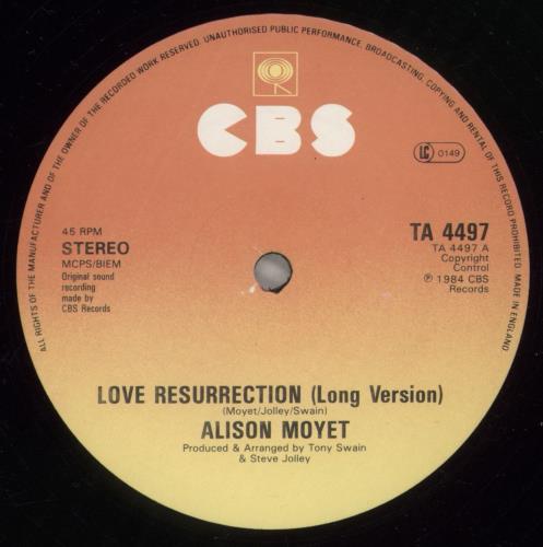 Alison Moyet Love Resurrection 12" vinyl single (12 inch record / Maxi-single) UK MOY12LO52156