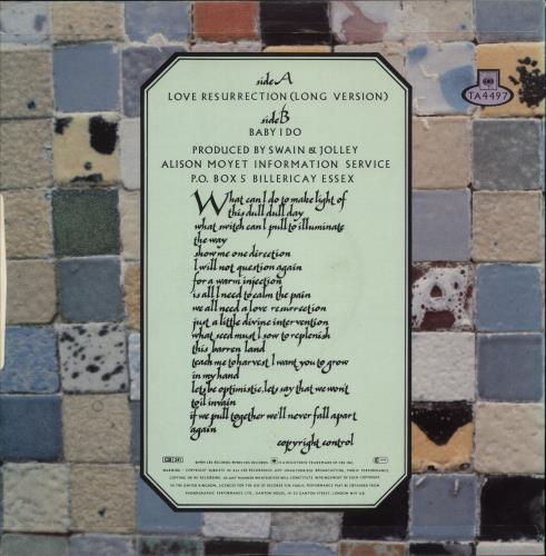 Alison Moyet Love Resurrection 12" vinyl single (12 inch record / Maxi-single) UK MOY12LO52156
