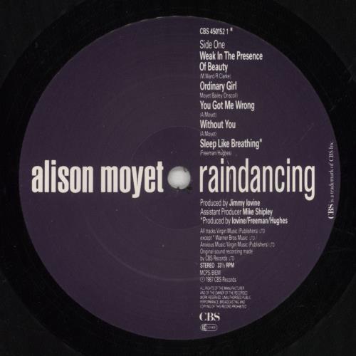 Alison Moyet Raindancing + Circular song 'hype sticker' vinyl LP album (LP record) UK MOYLPRA667745