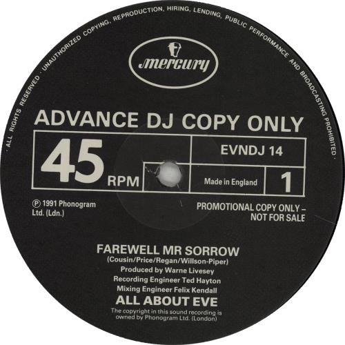 All About Eve Farewell Mr Sorrow 12" vinyl single (12 inch record / Maxi-single) UK AAE12FA04767