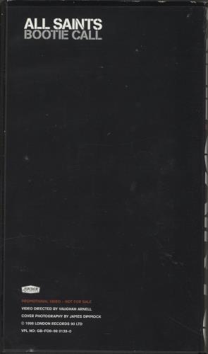 All Saints Bootie Call video (VHS or PAL or NTSC) UK ASAVIBO119368