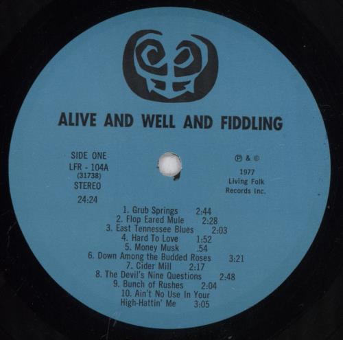 Allan Block Alive & Well & Fiddling vinyl LP album (LP record) US 68NLPAL835020