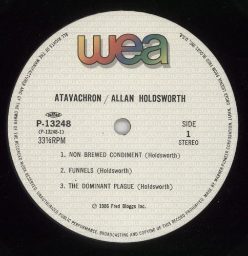 Allan Holdsworth Atavachron vinyl LP album (LP record) Japanese AHOLPAT243817