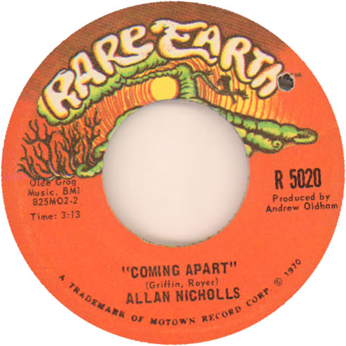Allan Nicholls Coming Apart 7" vinyl single (7 inch record / 45) US H5107CO640247