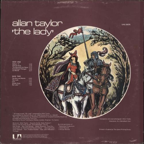 Allan Taylor The Lady vinyl LP album (LP record) UK 6ATLPTH712441