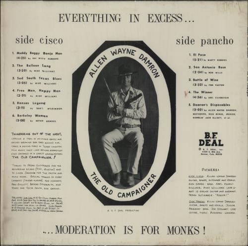 Allen Wayne Damron The Old Campaigner vinyl LP album (LP record) US I3MLPTH666797