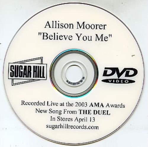 Allison Moorer Believe You Me promo DVD-R US RRLDRBE313091