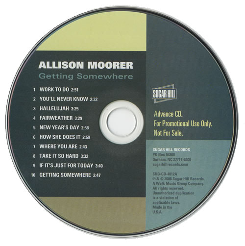 Allison Moorer Getting Somewhere CD album (CDLP) US RRLCDGE364874