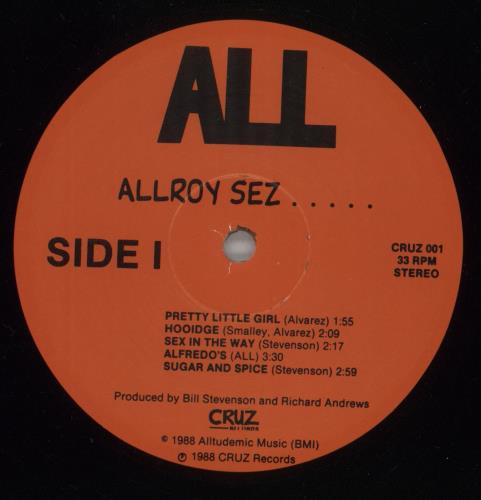All Allroy Sez ..... vinyl LP album (LP record) US AX9LPAL864041