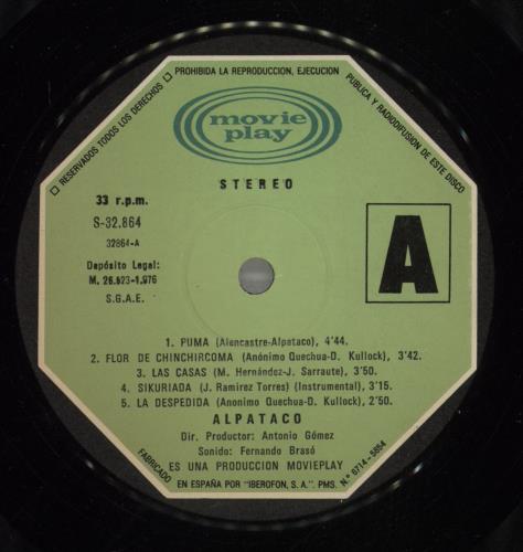 Alpataco Alpataco vinyl LP album (LP record) Spanish -LYLPAL877692