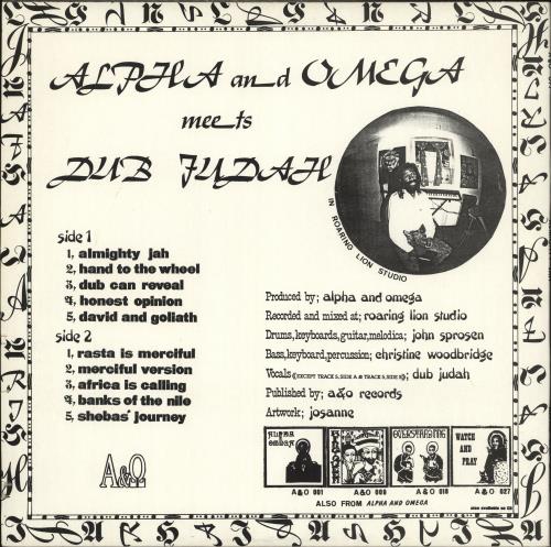 Alpha & Omega (Dub) Almighty Jah vinyl LP album (LP record) UK Q8RLPAL712444