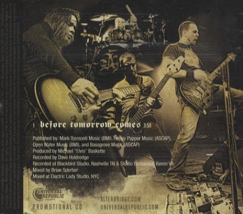 Alter Bridge Before Tomorrow Comes CD single (CD5 / 5") US ATGC5BE436600