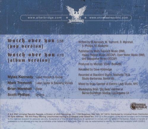 Alter Bridge Watch Over You 2-CD single set (Double CD single) US ATG2SWA436606