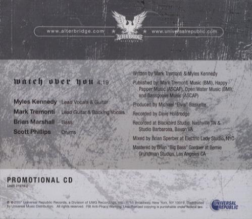 Alter Bridge Watch Over You 2-CD single set (Double CD single) US ATG2SWA436606