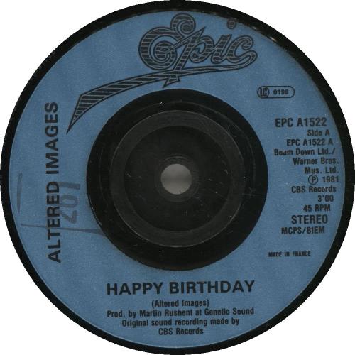 Altered Images Happy Birthday 7" vinyl single (7 inch record / 45) French ALT07HA696409