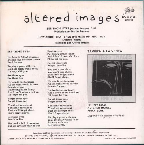 Altered Images See Those Eyes 7" vinyl single (7 inch record / 45) Spanish ALT07SE661628