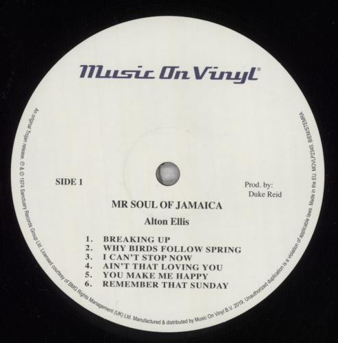 Alton Ellis Mr Soul Of Jamaica vinyl LP album (LP record) UK 3AELPMR838529