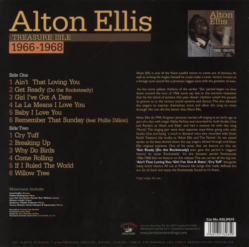 Alton Ellis Treasure Isle 1966-1968 vinyl LP album (LP record) UK 3AELPTR838532