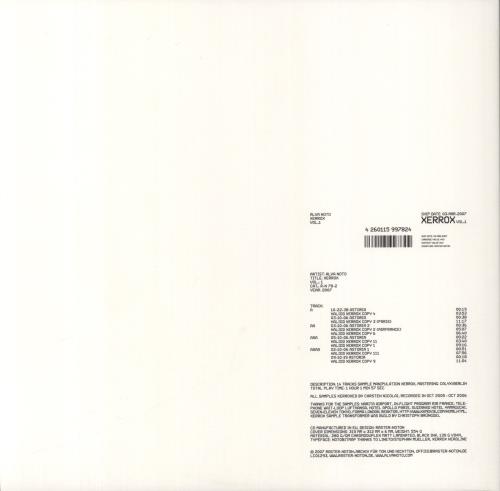 Alva Noto Xerrox Vol.1 2-LP vinyl record set (Double LP Album) German 8OW2LXE848807