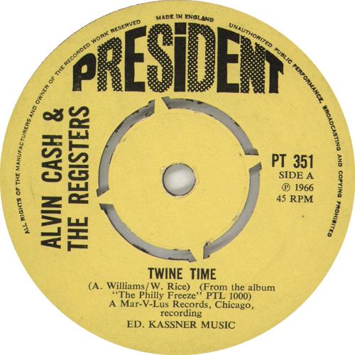 Alvin Cash Twine Time 7" vinyl single (7 inch record / 45) UK F7007TW725338