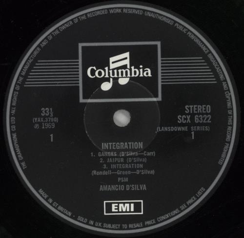 Amancio D'Silva Integration - 1st - VG+ vinyl LP album (LP record) UK ZMALPIN864636