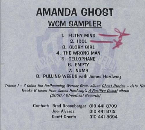Amanda Ghost WCM Sampler - Ghost Stories CD-R acetate US AGHCRWC336812
