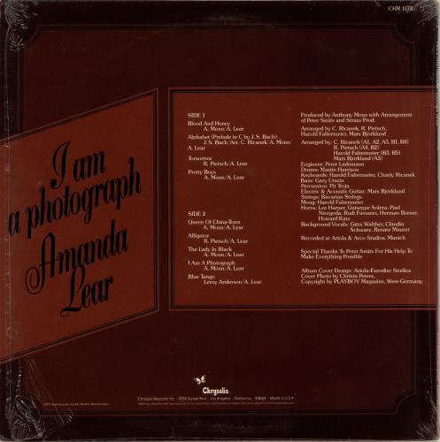 Amanda Lear I Am A Photograph vinyl LP album (LP record) US AMDLPIA699441