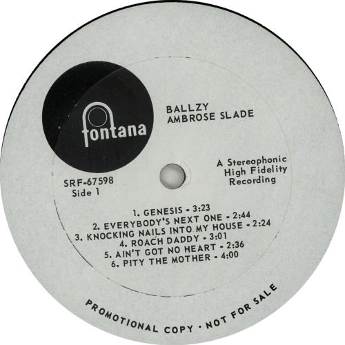 Ambrose Slade Ballzy vinyl LP album (LP record) US SESLPBA211800
