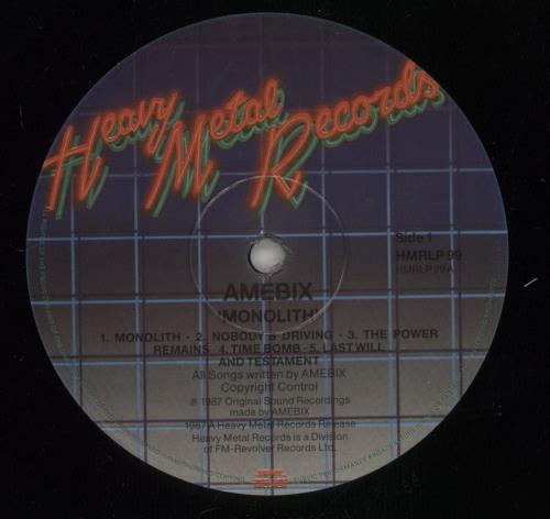 Amebix Monolith vinyl LP album (LP record) UK 7QGLPMO877790