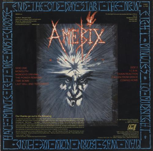 Amebix Monolith vinyl LP album (LP record) UK 7QGLPMO877790