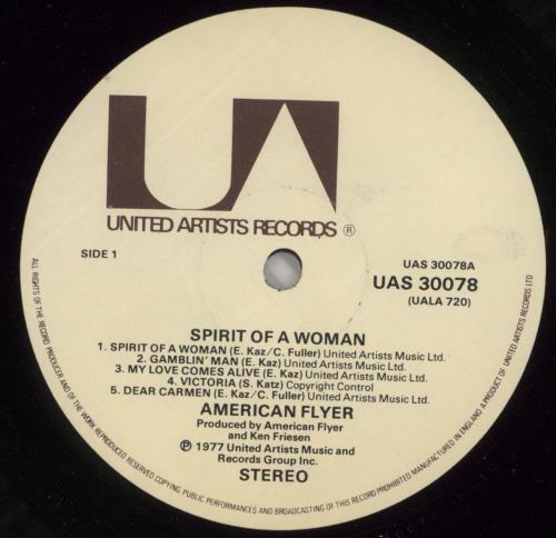 American Flyer Spirit Of A Woman vinyl LP album (LP record) UK AMFLPSP66223
