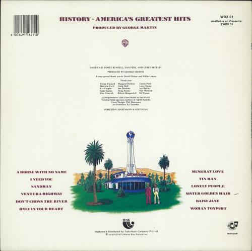 America History / America's Greatest Hits vinyl LP album (LP record) South African AMRLPHI789051