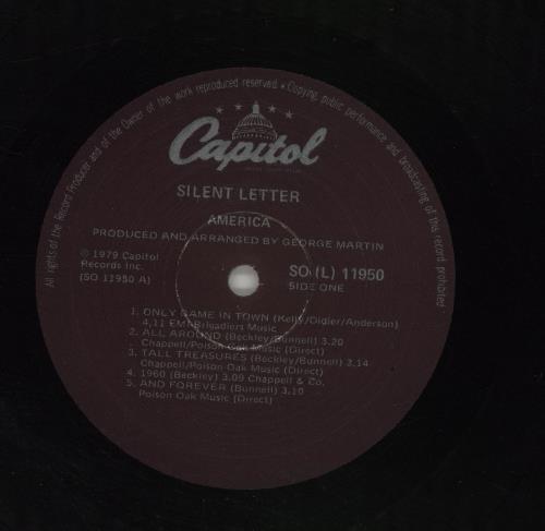 America Silent Letter vinyl LP album (LP record) South African AMRLPSI678486