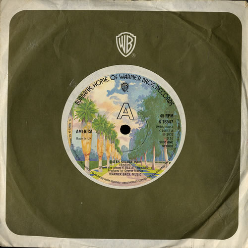 America Sister Golden Hair 7" vinyl single (7 inch record / 45) UK AMR07SI554337