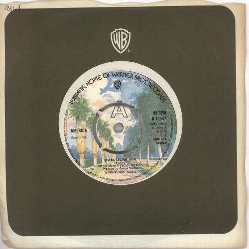 America Sister Golden Hair 7" vinyl single (7 inch record / 45) UK AMR07SI741698