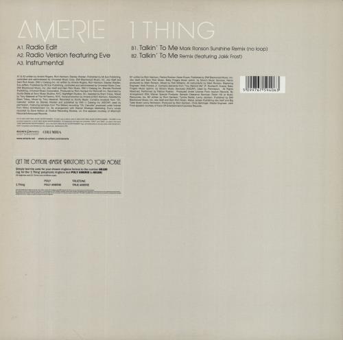Amerie 1 Thing 12" vinyl single (12 inch record / Maxi-single) UK AJ-12TH850197