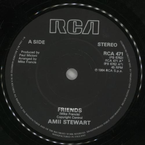 Amii Stewart Friends 7" vinyl single (7 inch record / 45) UK AMI07FR301192