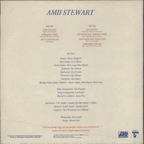 Amii Stewart Paradise Bird vinyl LP album (LP record) UK AMILPPA881046