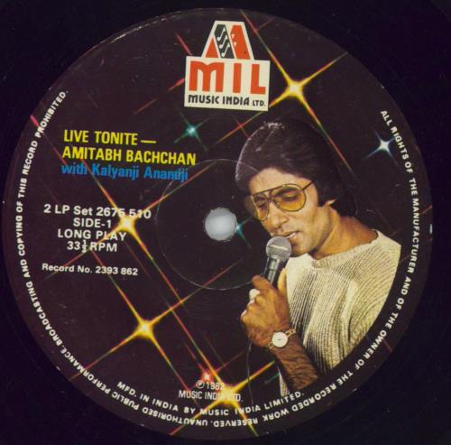 Amitabh Bachchan Live Tonite 2-LP vinyl record set (Double LP Album) Indian 8MI2LLI849085